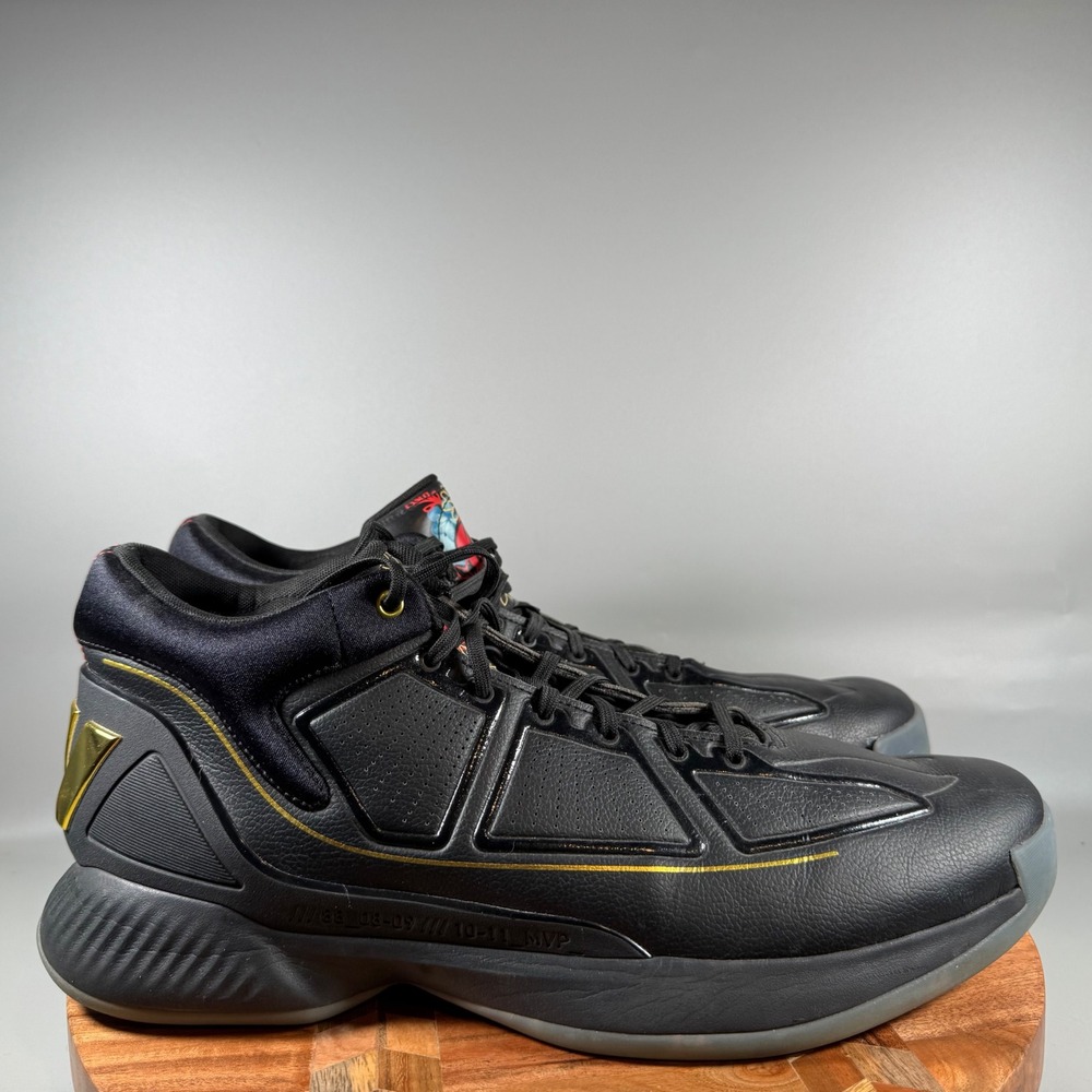 Adidas‎ D Rose 10 Black Gold Scarlet Basketball Shoes EH2110 Mens Size 15